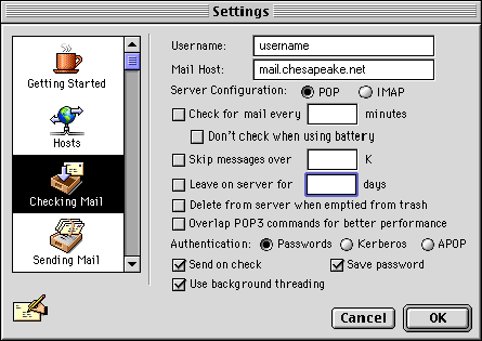 Eudora Pro 4.x - Checking Mail