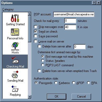 Eudora Lite - Checking Mail