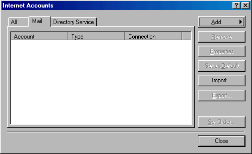Microsoft Outlook 98 - Internet Accounts